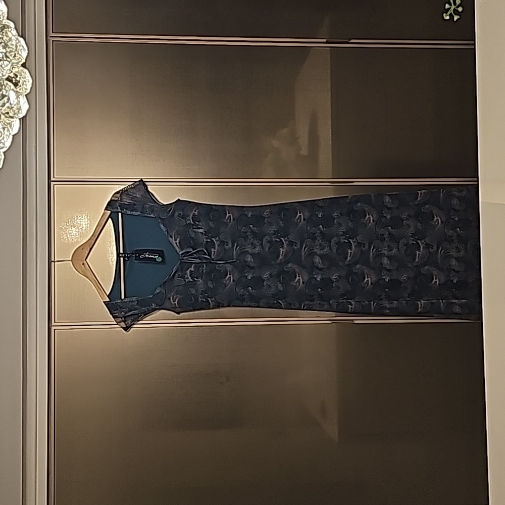 Trance emerald and cream dress